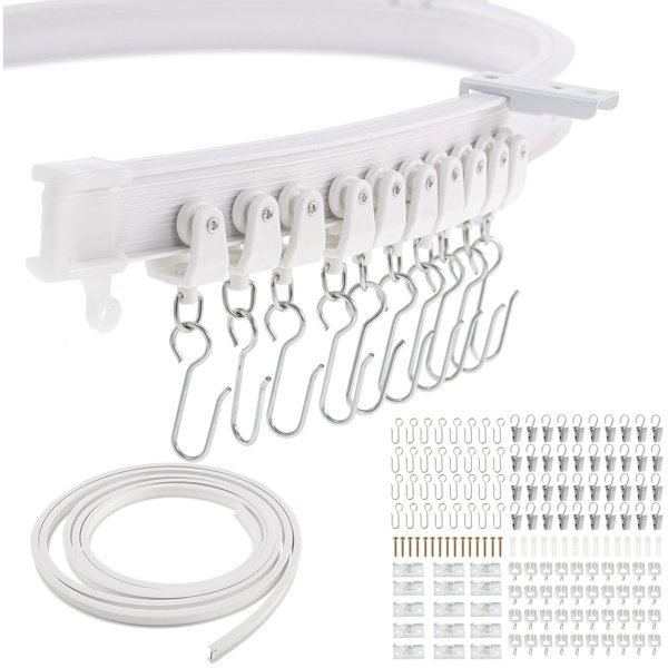 Draper 16.4Ft/5M Flexible Bendable Ceiling Curtain Track,Curved Curtain Track Ceiling Mount,Room